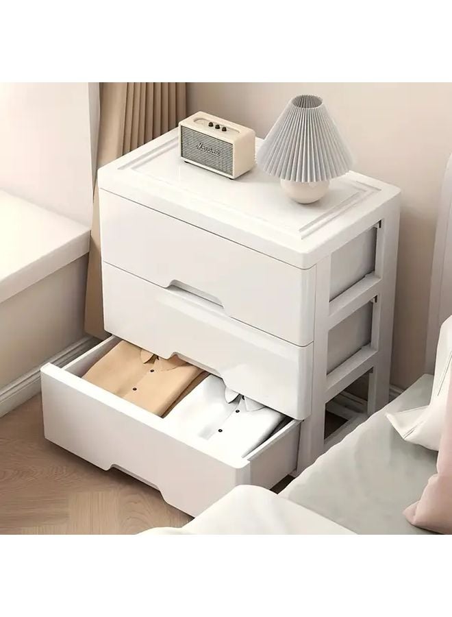 5 Tier White Plastic Storage Cabinet With Smooth Sliding Drawers Large Capacity Organizer - Image 2