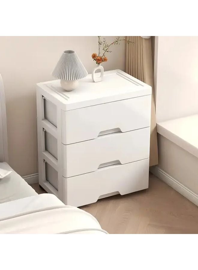 5 Tier White Plastic Storage Cabinet With Smooth Sliding Drawers Large Capacity Organizer - Image 5