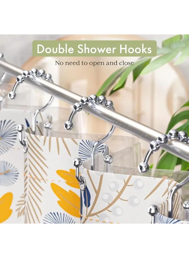 Polished Chrome Shower Curtain Hooks Set of 12 Stainless Steel Rust Resistant Rings - Image 4