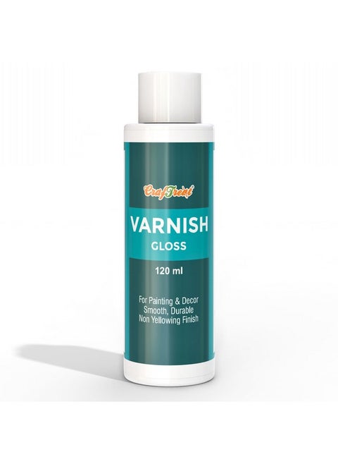 CrafTreat Premium Gloss Varnish - 120ml | Protective Top Coat for Acrylics, Clay, Wood & Canvas Art