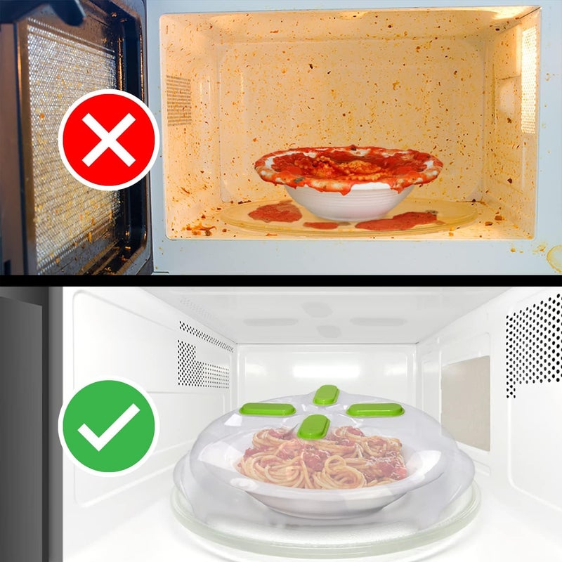 HOVER COVER Magnetic Microwave Cover for Food | Clear Microwave Splatter Cover | Microwave Plate Cover with Steam Vents | Food Grade Dish Cover | BPA-Free | Dishwasher Safe | Green - Image 5