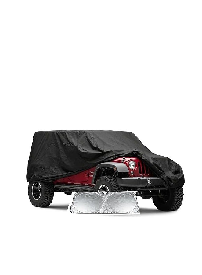 TORONTO Waterproof Car Cover for Jeep Wrangler 4 Door Weather Protection Car Cover 192 x 75 for 174 inch Wrangler with suncreen - Image 1