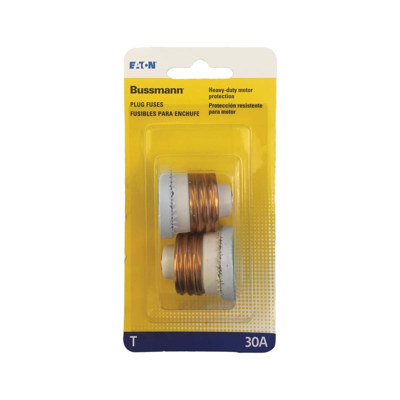 Bussmann BP/T-30 30 Amp Type T Dual-Element Edison Base, 125V Ul Listed Carded, 2-Pack Heavy Duty Low Voltage Time Delay Plug Fuse, No Size, Standard - Image 3
