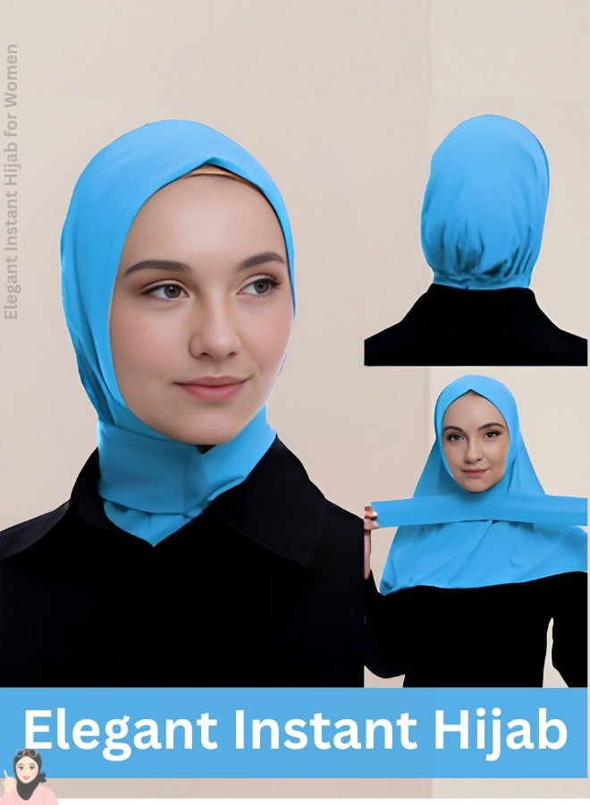 Ringfinity Elegant Instant Hijab for Women - Breathable Full Coverage Headscarf with Adjustable Drawstring & Non-Slip Snap Closure - Lightweight Polyester Scarf for UAE Heat, Ramadan, Workouts, or Special Occasions  - Image 1