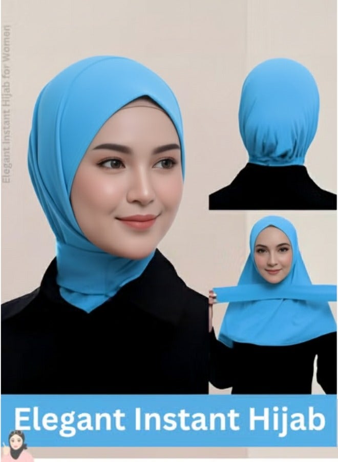 رينفينتي حجاب فوري للنساء – حجاب رأس بغطاء كامل وخفيف الوزن وقابل للتنفس مزود بحبل شد قابل للتعديل وسناب مضاد للانزلاق – مثالي للمناسبات الرسمية والكاجوال والرياضة والفعاليات. - Image 1