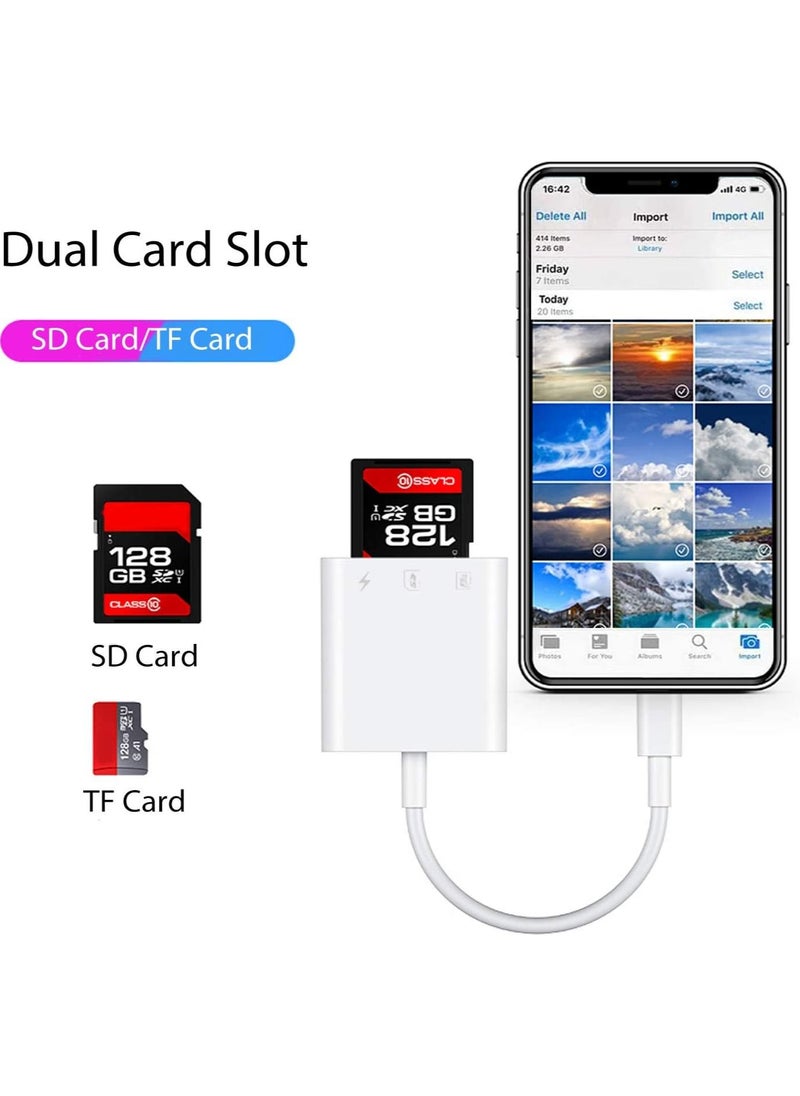 Generic - Lightning to SD Card Camera Reader for iPhone iPad,Micro SD&Memory Card Reader Plug and Play Trail Camera Viewer SD Card Adapter for Phone 13/12/11/XS/XR/X/8/7 - Image 1