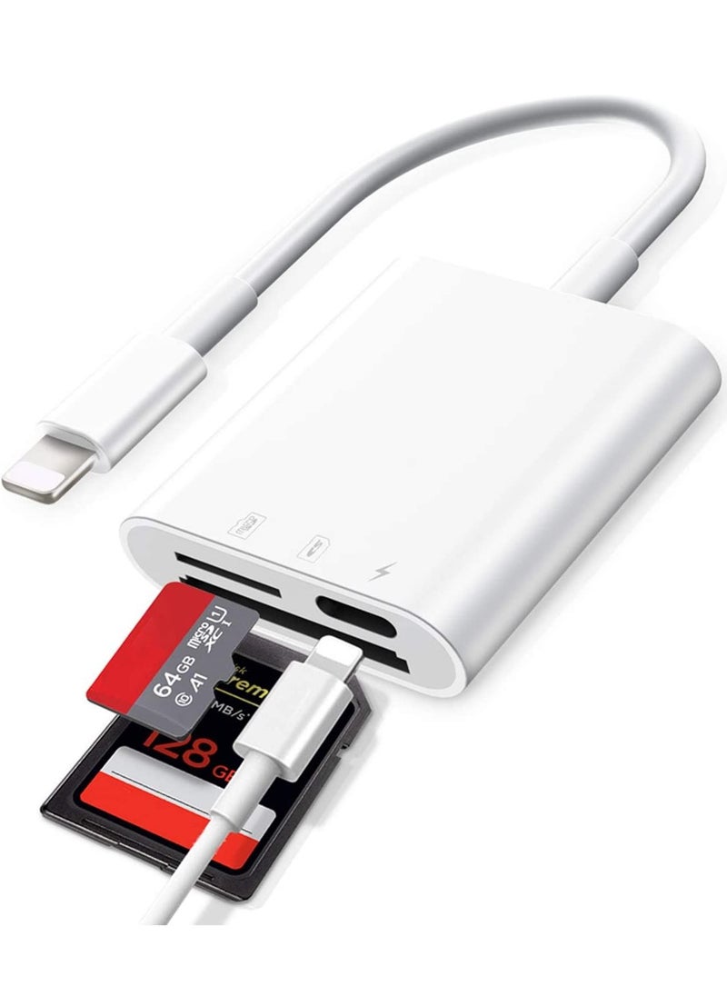 Generic - Lightning to SD Card Camera Reader for iPhone iPad,Micro SD&Memory Card Reader Plug and Play Trail Camera Viewer SD Card Adapter for Phone 13/12/11/XS/XR/X/8/7 - Image 1