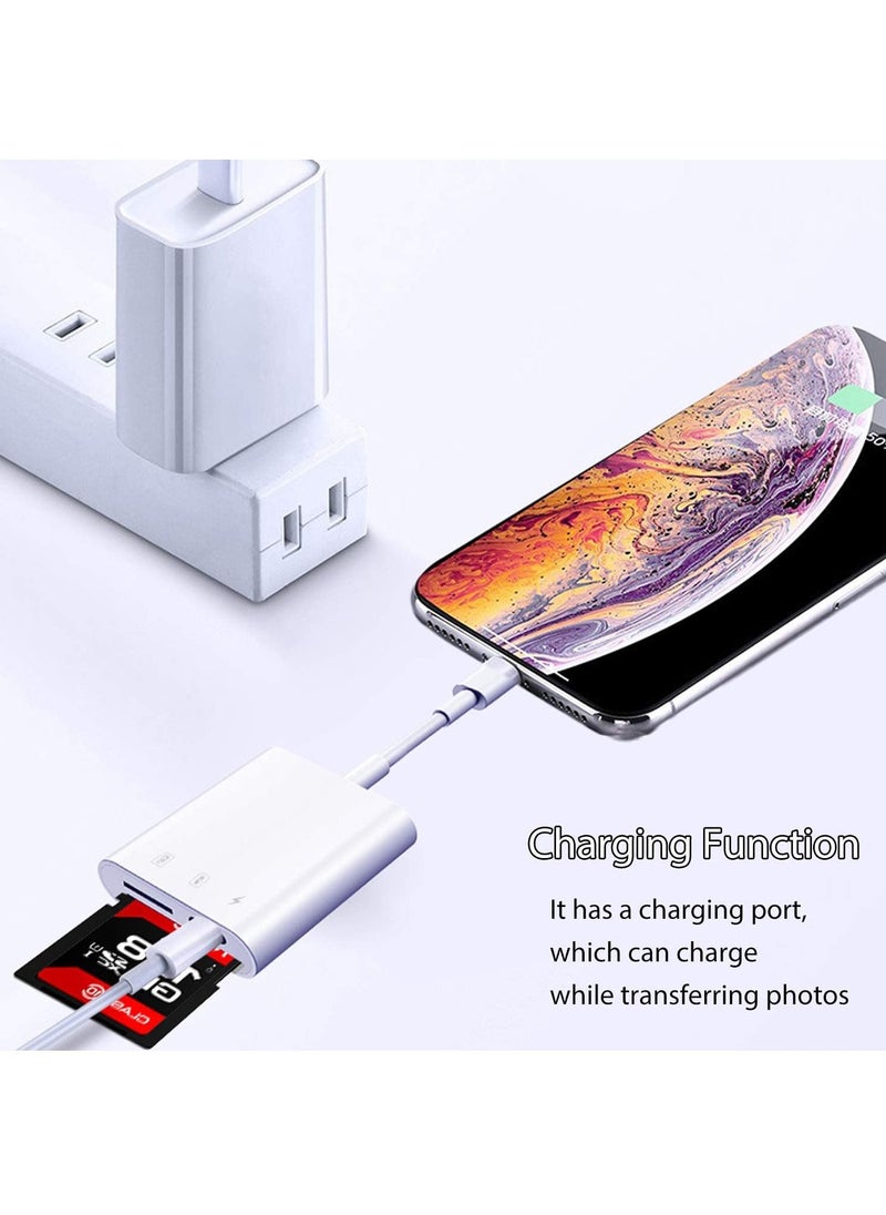 Generic - Lightning to SD Card Camera Reader for iPhone iPad,Micro SD&Memory Card Reader Plug and Play Trail Camera Viewer SD Card Adapter for Phone 13/12/11/XS/XR/X/8/7 - Image 1