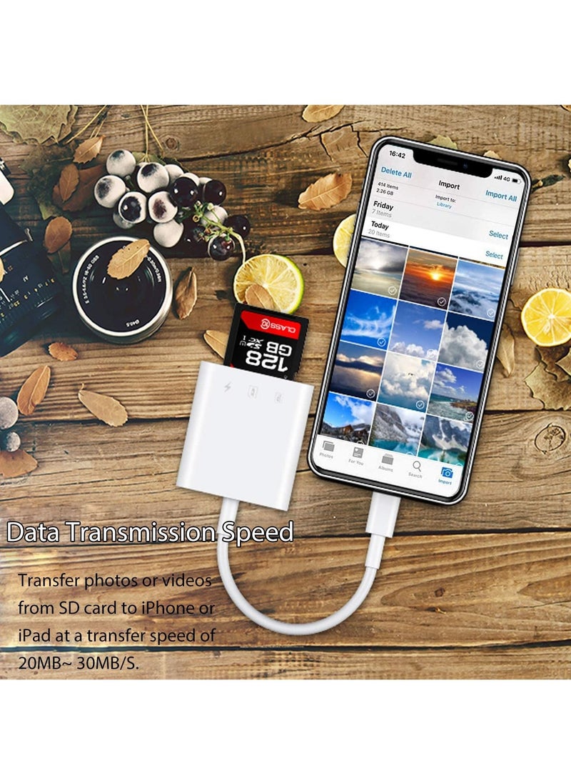 Generic - Lightning to SD Card Camera Reader for iPhone iPad,Micro SD&Memory Card Reader Plug and Play Trail Camera Viewer SD Card Adapter for Phone 13/12/11/XS/XR/X/8/7 - Image 1