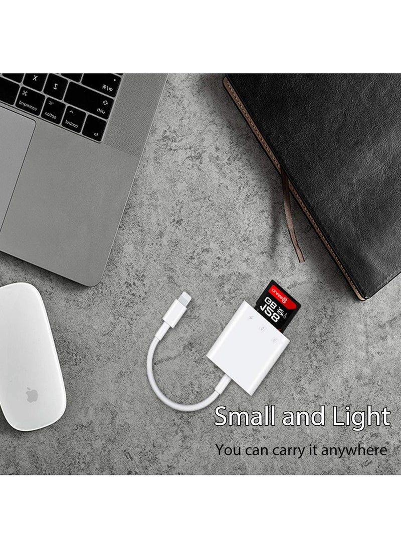 Generic - Lightning to SD Card Camera Reader for iPhone iPad,Micro SD&Memory Card Reader Plug and Play Trail Camera Viewer SD Card Adapter for Phone 13/12/11/XS/XR/X/8/7 - Image 1
