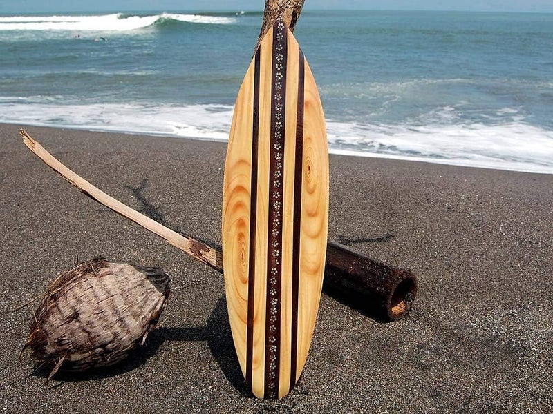 Seestern Sportswear FBA_1654 Decorative Wooden Surfboard 80 cm Long Airbrush Design Surfing Surfing Wave Riding Surf - Image 2