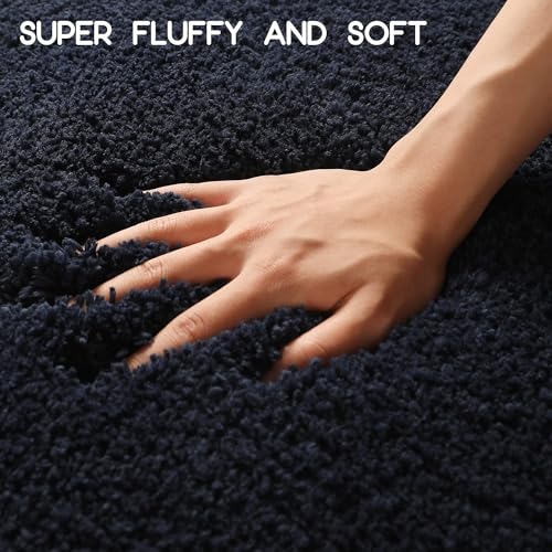 XXSSIER Microfiber Anti-Skid Bath Mat Water Absorbent Bathroom Mat for Kitchen Bedroom Entrance Shower Rugs Floor Door Mat (60 x 40 CM, Navy Blue) - Image 2