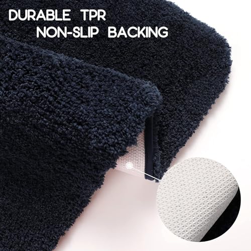XXSSIER Microfiber Anti-Skid Bath Mat Water Absorbent Bathroom Mat for Kitchen Bedroom Entrance Shower Rugs Floor Door Mat (60 x 40 CM, Navy Blue) - Image 4