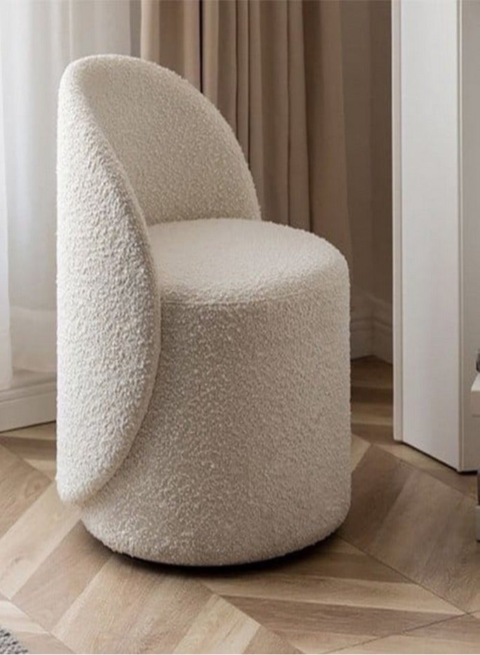 House One Side Chair|swedish wood and Bouclee - Light Beige - Image 1