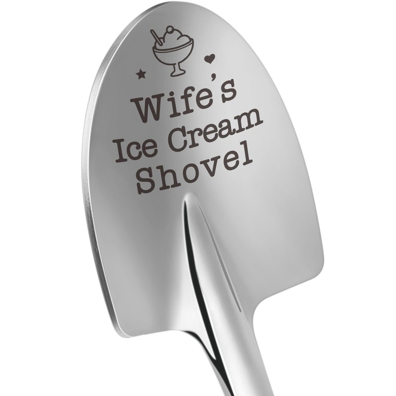 LEJIAJINW Mothers Day Wife Gift from Husband, Funny Easter Basket Stuffers for Wife Romantic I Love You Anniversary Birthday Gift for Women Mothers Day Wife's Ice Cream Shovel Spoon for Ice Cream Lover - Image 1