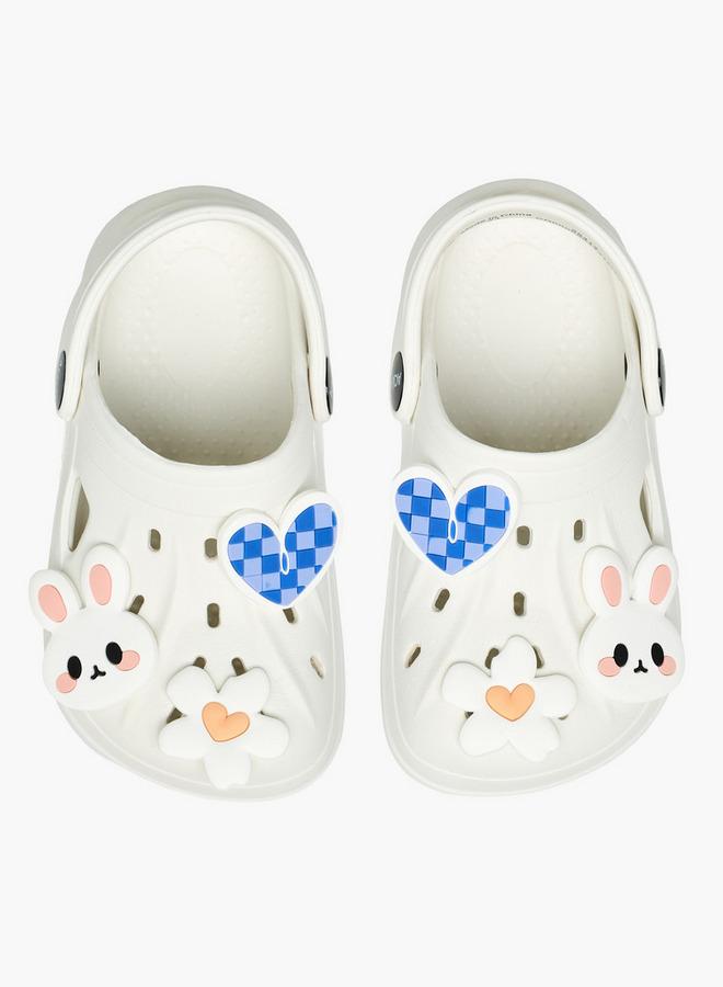 Aqua Girls Bunny And Floral Jibbitz Clogs - Image 3