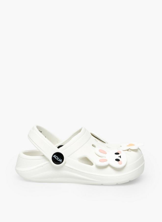 Aqua Girls Bunny And Floral Jibbitz Clogs - Image 1