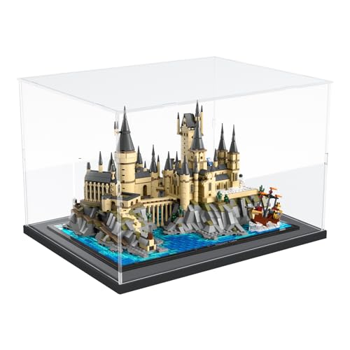 Choowin Acrylic Display Case for Lego 76419 for Lego Hogwarts Castle and Grounds for Lego Display Thickened Clear Acrylic Display Cases for Collectibles Assemble Dustproof Display BoxBlack Base - Image 1