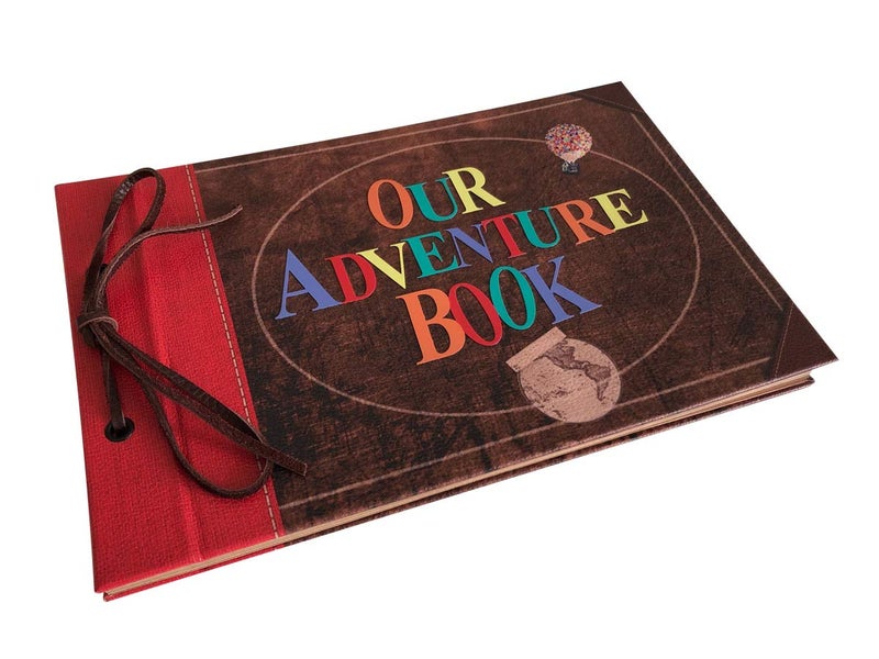 LINKEDWIN Our Adventure Book, Leather Cover with Convex Words, Up Themed Vintage Scrapbook Album, Wedding Guest Book, 11.6 x 7.5 inch, Retro Craft Cardstock, 60 Pages - Image 4