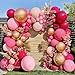 Partycus Hot Pink Balloon Arch Kit Double Stuffed Dark Light Pink Magenta Blush Gold Balloon Garland for Birthday Baby Shower Wedding Valentines Party Decoration - Image 2