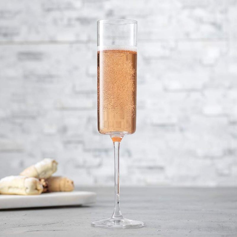 JoyJolt JoyJolt Champagne Flutes – Claire Collection Crystal Champagne Glasses Set of 2 – 5.7 Ounce Capacity – Exquisite Craftsmanship – Ideal for Home Bar, Special Occasions – Made in Europe  - Image 4