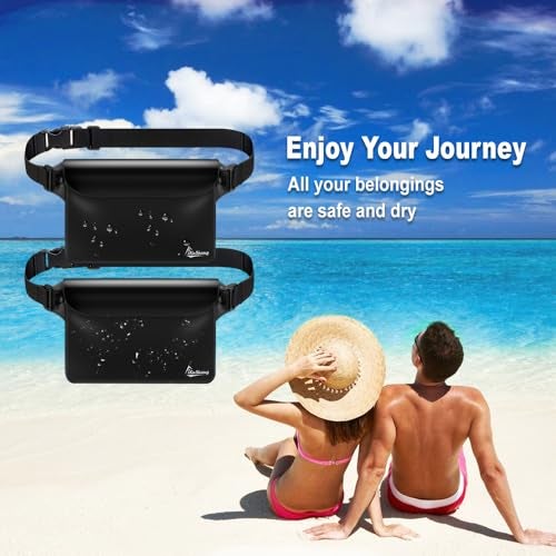 iKuShang Waterproof Fanny Pack Phone Pouch - 32FT Submersible Triple Zip Lock Dry Bag, Touchscreen Passport Wallet Travel Pouch for Beach Cruise Swimming Kayaking Boating Essentials - Image 3