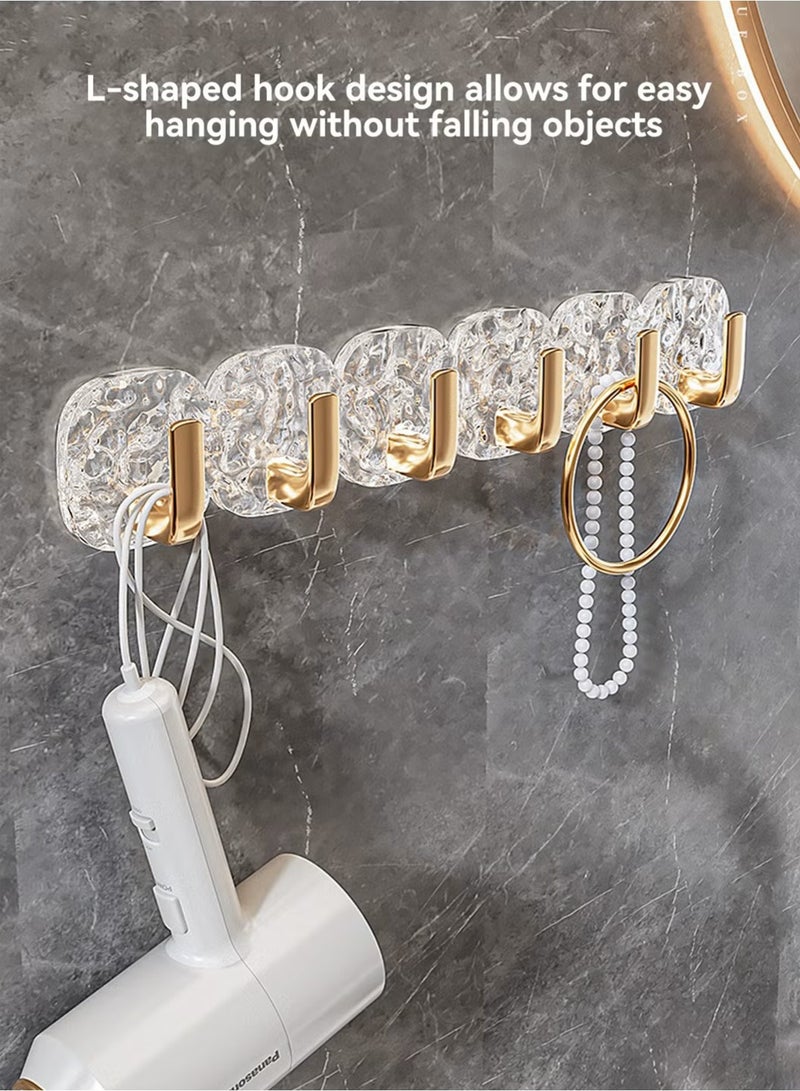 8Pcs Multipurpose Acrylic Wall Storage Hook Decorative Gold Hook Strong Adhesive Wall Hooks  - Image 4