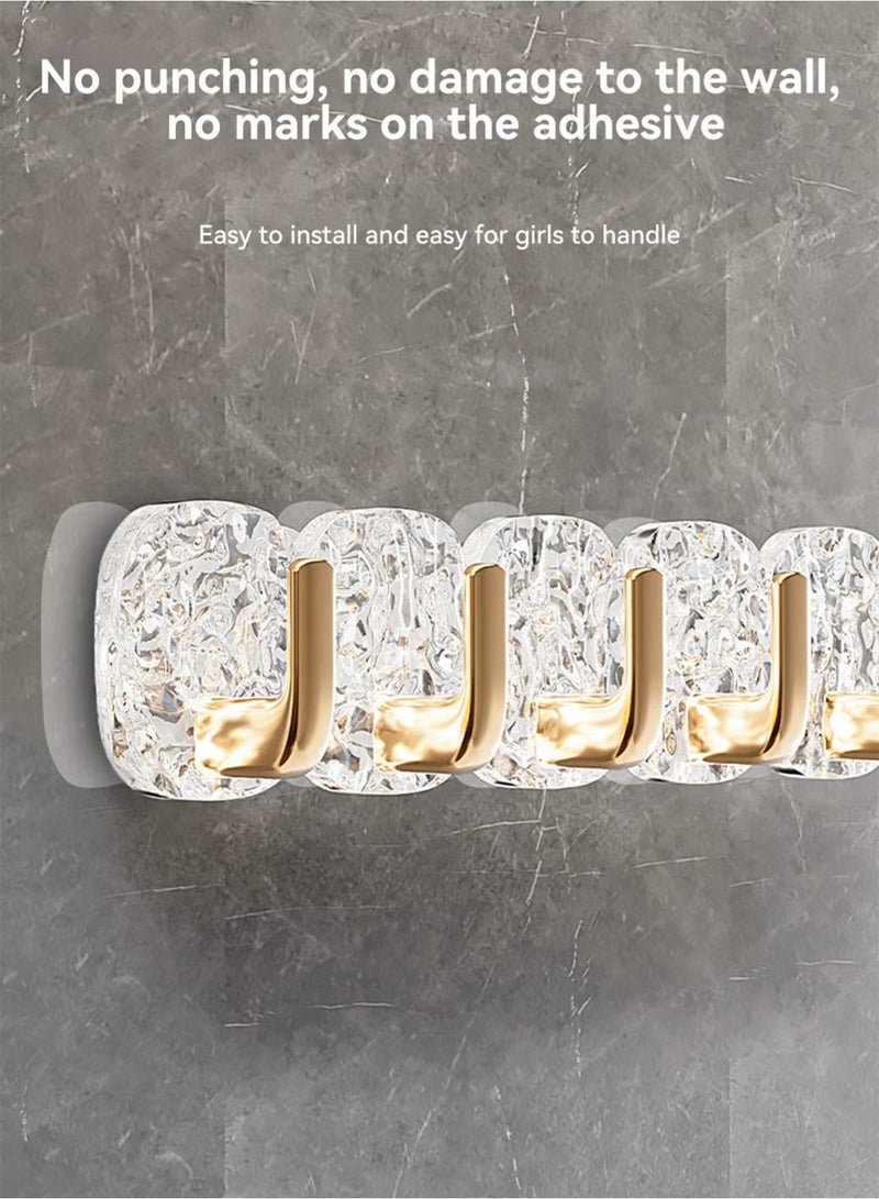 8Pcs Multipurpose Acrylic Wall Storage Hook Decorative Gold Hook Strong Adhesive Wall Hooks  - Image 5