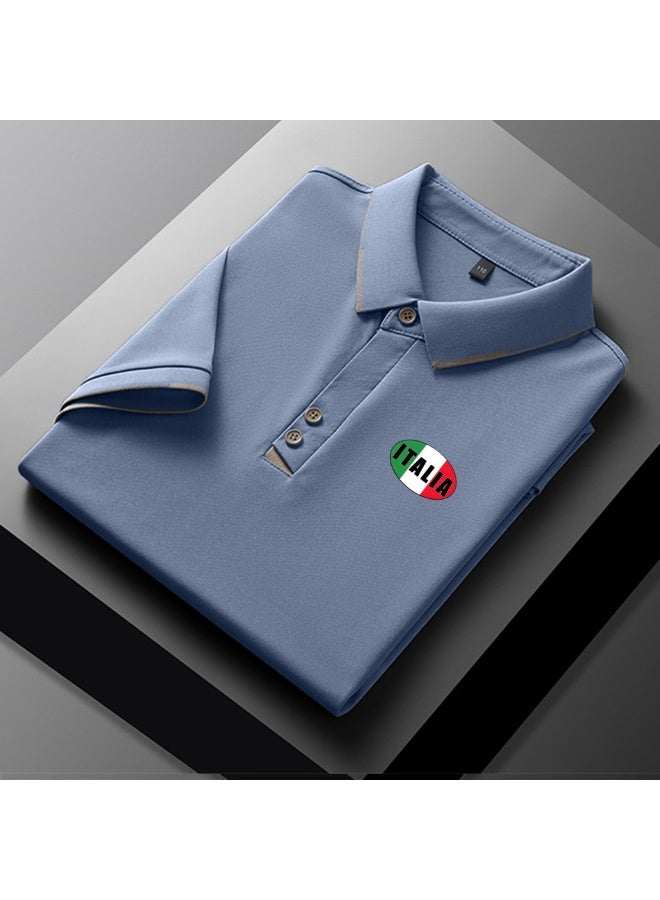 High-end new men’s premium casual/business/team wear leisure print polo shirt.