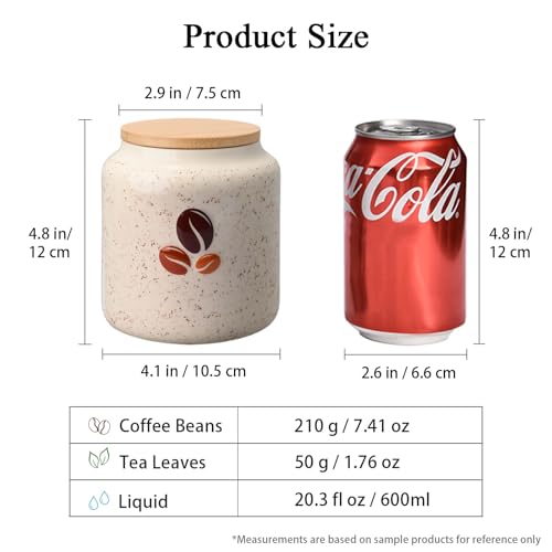 Miicol Ceramic Storage Canister with Airtight Lid, Food Storage Container, Round Coffee Canister, Pantry Organizer, Kitchen Storage Jar for Coffee Bean, Flour, Pasta, Sugar, Spices, Tea, 20 fl.oz‌ - Image 3