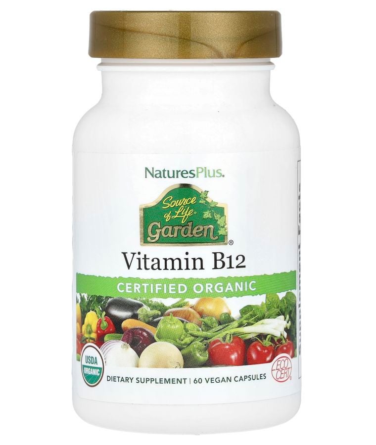 مصدر الحياة® حديقة فيتامين ب12 العضوي المعتمد 60 كبسولة نباتية