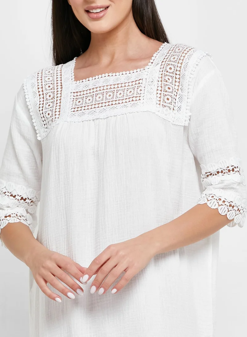 Khizana Lace Trim Detail Nightie