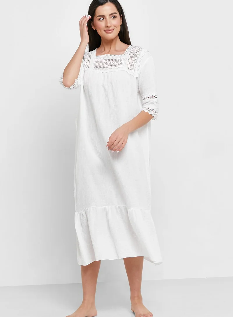 Khizana Lace Trim Detail Nightie