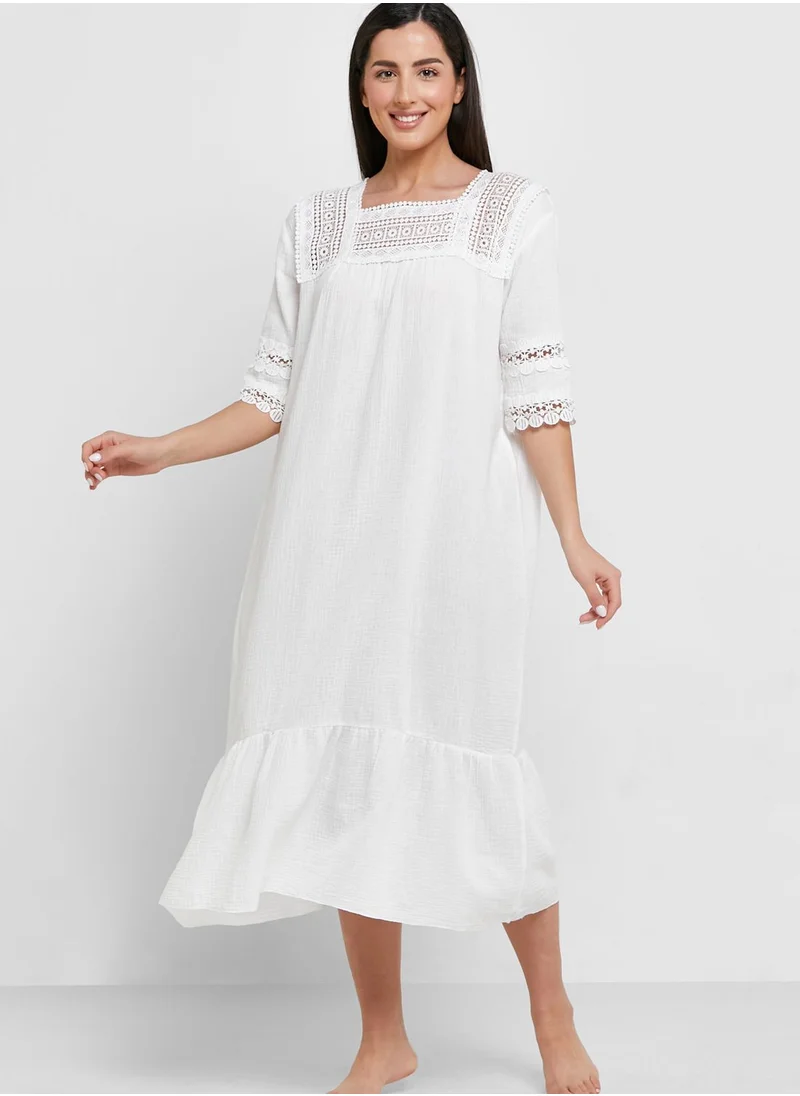 Khizana Lace Trim Detail Nightie