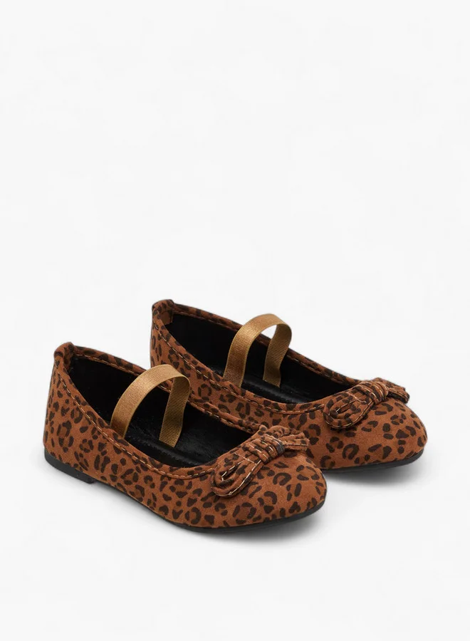 Flora Bella By Shoexpress Bow Embellished Ballerina Shoes with Elastic Strap Detail