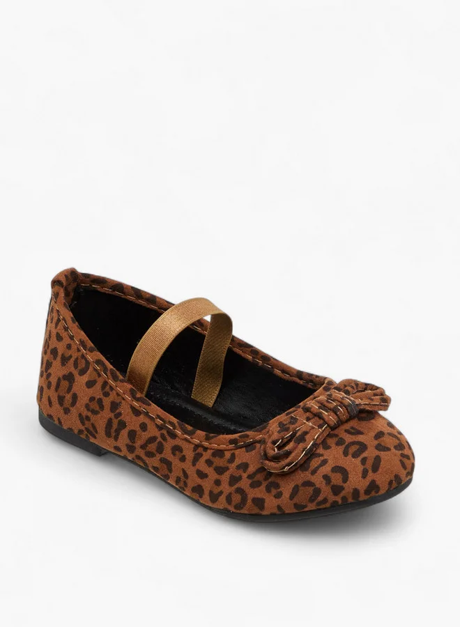 Flora Bella By Shoexpress Bow Embellished Ballerina Shoes with Elastic Strap Detail