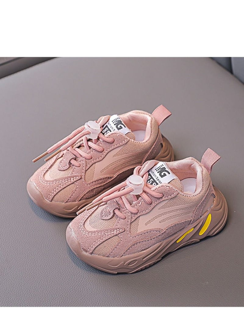 Loquat - Children Breathable Mesh Surface Comfortable Sneakers Pink - Image 1