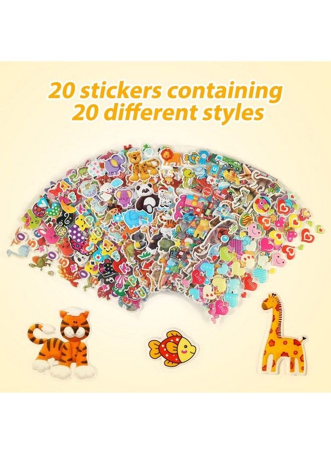 SAVITA - Kids Stickers 500+ Puffy Stickers For Kids 3D Stickers For Toddlers Teacher Supplies Various Styles Includes Numbers Animals Vehicles Hearts For Kids Teachers Crafts Rewards - Image 1