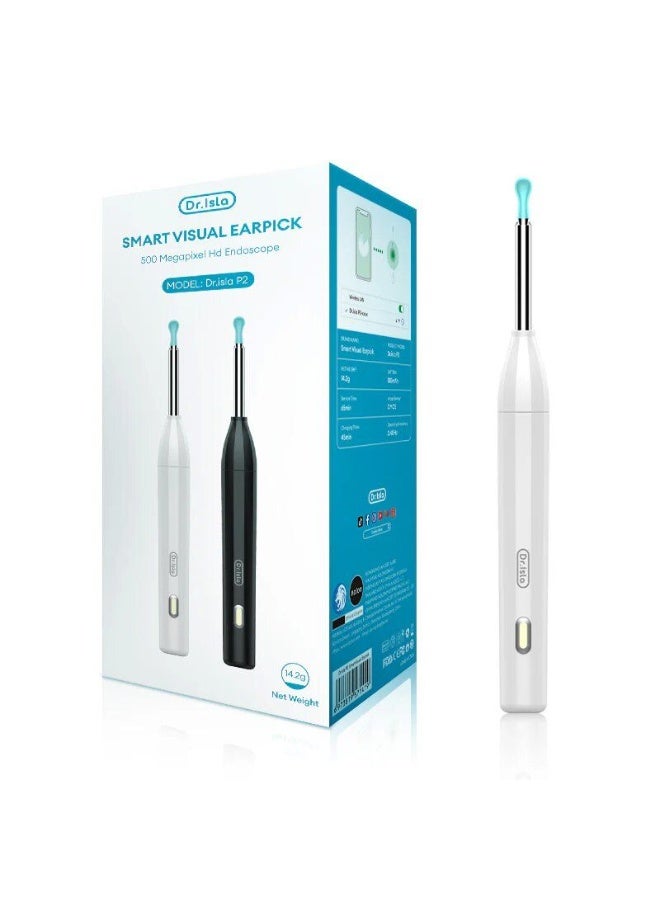 Dr.isla منظف أذن ذكي Dr.isla P2 بكاميرا HD وواي فاي – أداة إزالة شمع الأذن بتقنية المنظار ودقة عالية - Image 1