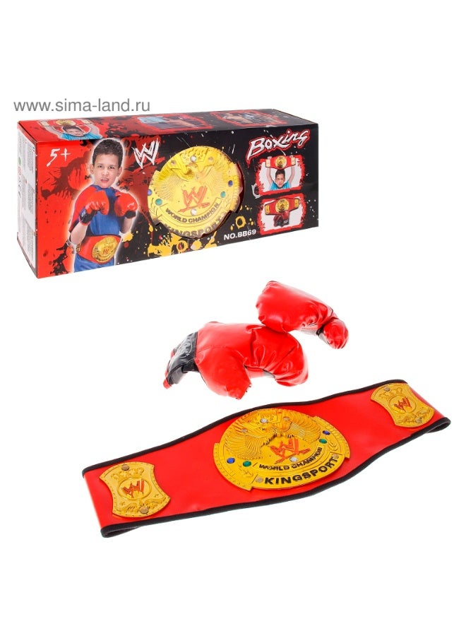 Pair Of Boxing Gloves With Belt For Kids