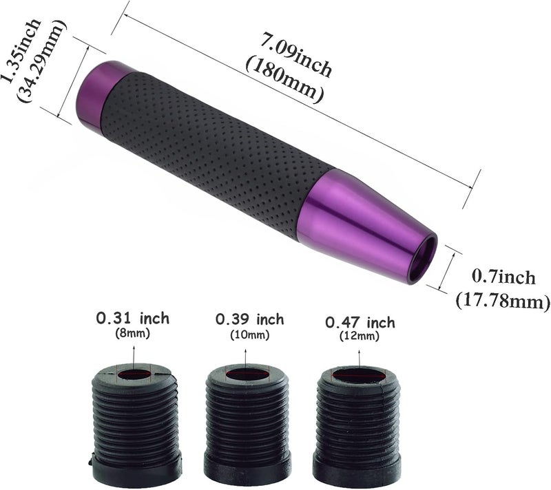 Abfer Tall Shift Knob Car Long Shifter Knob Weighted Gear Stick Shifting Lever Replace Extension Fit Most Manual Automatic Transmission Vehicle, Purple-1 - Image 2