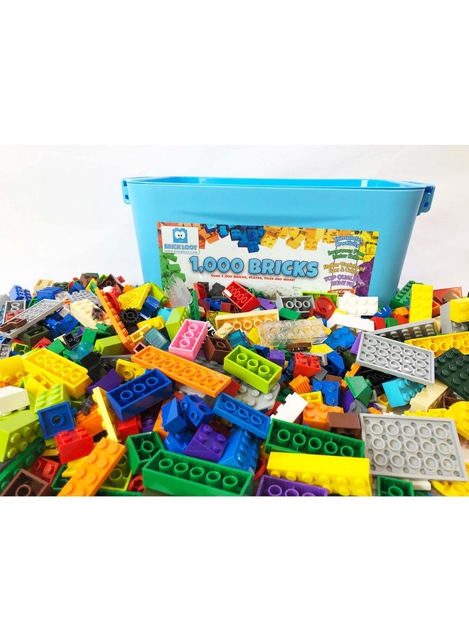 Brick Loot Brick Loot 1,000 Building Blocks w/Storage Box Organizer, Toy Bricks for Kids & Adults 6 Year Old +, Fun Toys for Boys or Girls, Building Block Sets, Compatible with Lego & All Brands, 70 Free Pieces  - Image 3