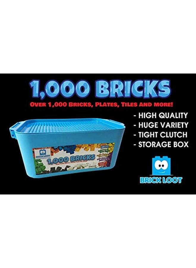 Brick Loot Brick Loot 1,000 Building Blocks w/Storage Box Organizer, Toy Bricks for Kids & Adults 6 Year Old +, Fun Toys for Boys or Girls, Building Block Sets, Compatible with Lego & All Brands, 70 Free Pieces  - Image 4