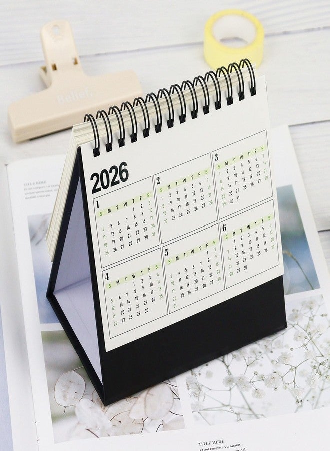 etspolt Mini Desk Calendar 2024-2025,Standing Desk Calendar from Jul.2024 to Dec.2025 18 Months Small Desk Calendar 2024-2025,Flip Calendar for Desk (White&Black) - Image 2