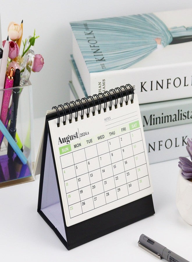 etspolt Mini Desk Calendar 2024-2025,Standing Desk Calendar from Jul.2024 to Dec.2025 18 Months Small Desk Calendar 2024-2025,Flip Calendar for Desk (White&Black) - Image 3