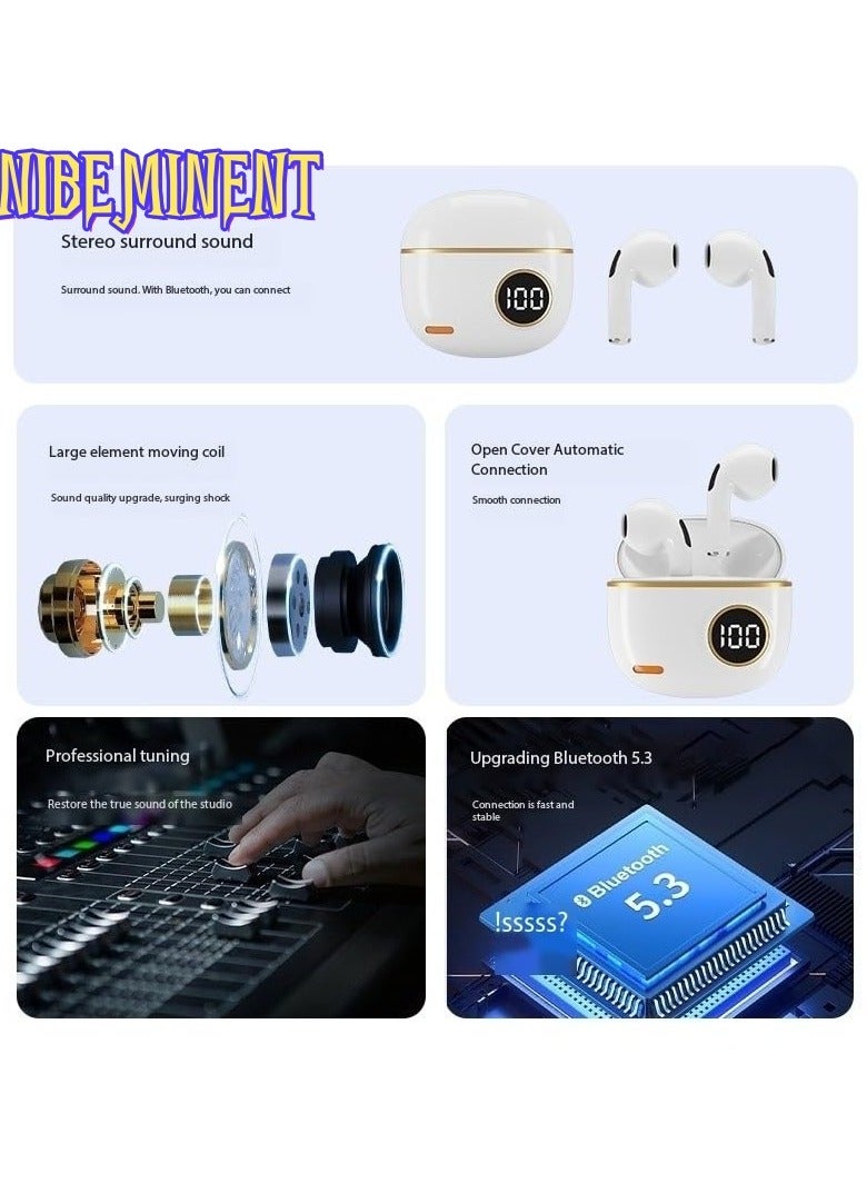 سماعات أذن لاسلكية S190 بتقنية بلوتوث 5.3 مع ميكروفون لإلغاء الضوضاء وشاشة LED - سماعات داخل الأذن مقاومة للماء IP7 بمدة تشغيل تصل إلى 30 ساعة، مثالية للرياضة والجري - Image 2