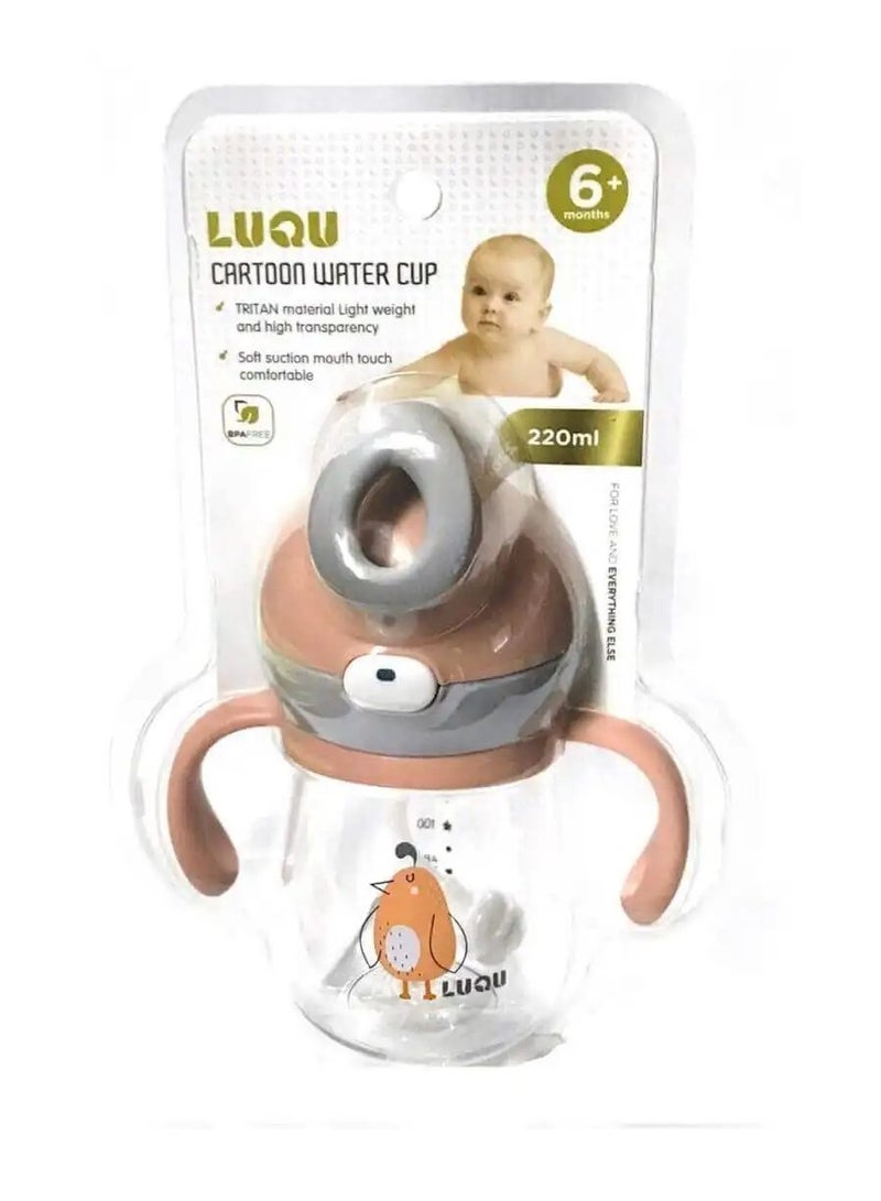 Luqu Straw Cup Tritan 220ml Pink - Image 2