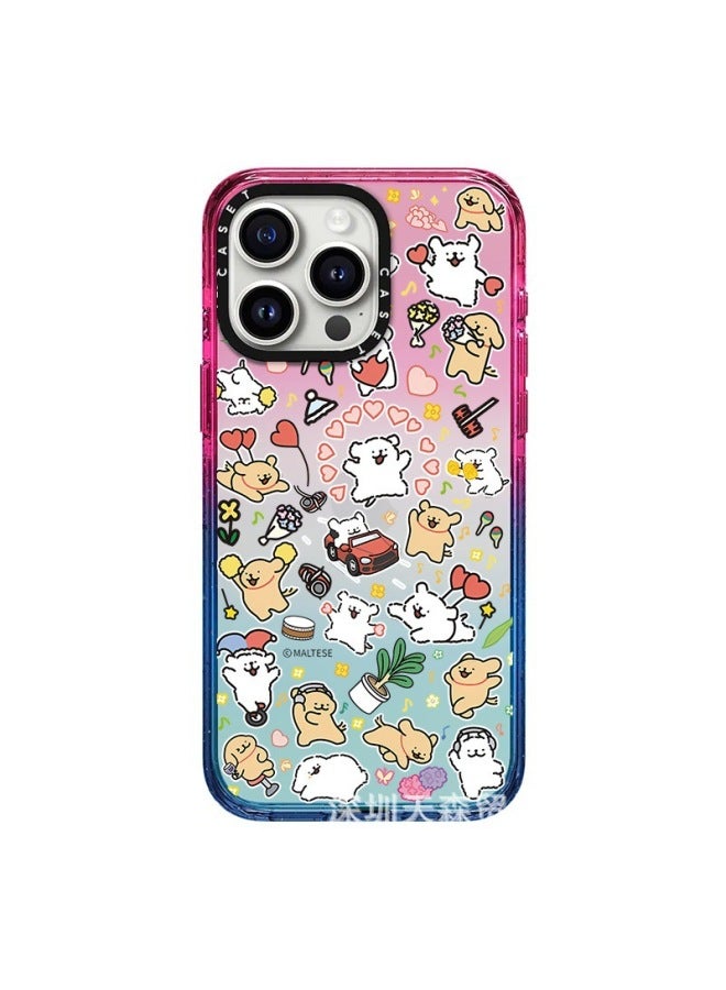 CASE Co-star For 15Pro Phone Case For Apple For Iphone14 Case 13 Cotton Candy 2.0-Colour:Marshmallow-2.0 Upgraded Version [care For Yourself Stickers]-Applicable Model:Ip13/14 Universal
