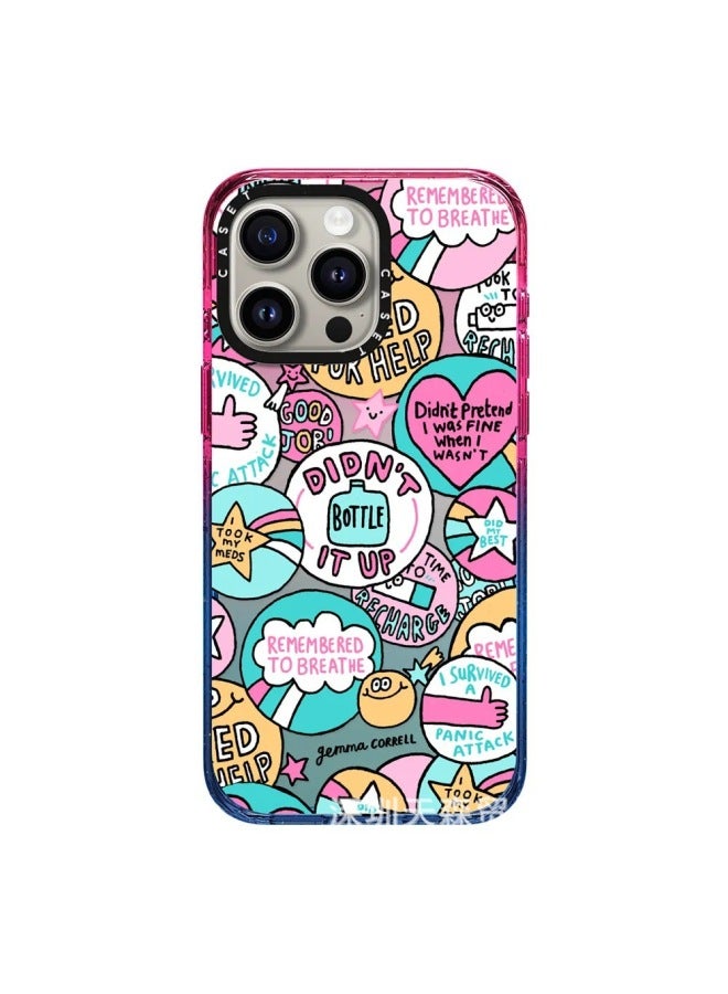 CASE Co-star For 15Pro Phone Case For Apple For Iphone14 Case 13 Cotton Candy 2.0-Colour:Marshmallow-2.0 Upgraded Version [care For Yourself Stickers]-Applicable Model:Ip13/14 Universal