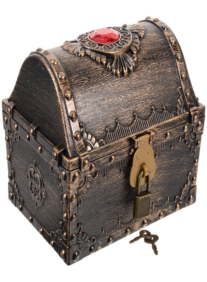 Vaguelly Large Pirate Treasure Chest for Kids - Vintage Lockable Storage Box with Key for Toys Gems and Special Treasures - Ideal for Birthday Parties Halloween Christmas and Imaginative Play - Image 1